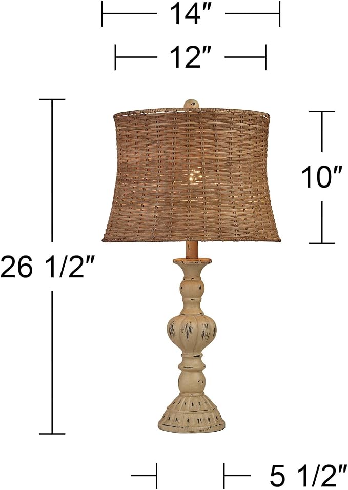 Trinidad 26 1/2" Tall Table Lamps Set of 2 Finish Antique Vintage