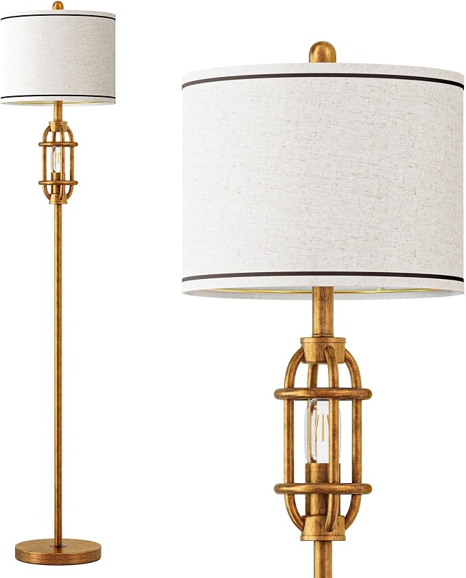 Floor Lamps for Living Room, 62.5'' Farmhouse Tall Lamp with 2 Light Source