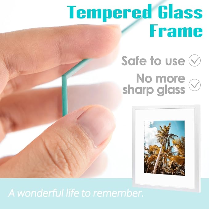 Frametory 2 Pack 16x20 White Picture Frame with Real Glass Mat for 11x14