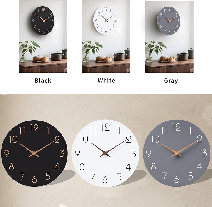Mosewa Large Wall Clock 18" Modern Silent Non-Ticking Battery Operated | Analog Kitchen Home Bathroom Living Room Bedroom Office Mordern Simple