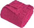 FY FIBER HOUSE Throw Blankets with Heart Checkered,Soft Warm Blankets for Lover Mom Father Gifts,Washable Lightweight Fuzzy Blanket for Couch Sofa Bed Office All Season(Hot Pink,50"x60"