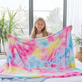 Ailemei Direct Rainbow Blanket, Pastel Tie Dye Design, Rainbow,30"x40" | Soft Cute Funny Decorative Flannel Throw Blankets, Fuzzy Fleece Bed Blankets for Teen Girl Adults Kid's Gift