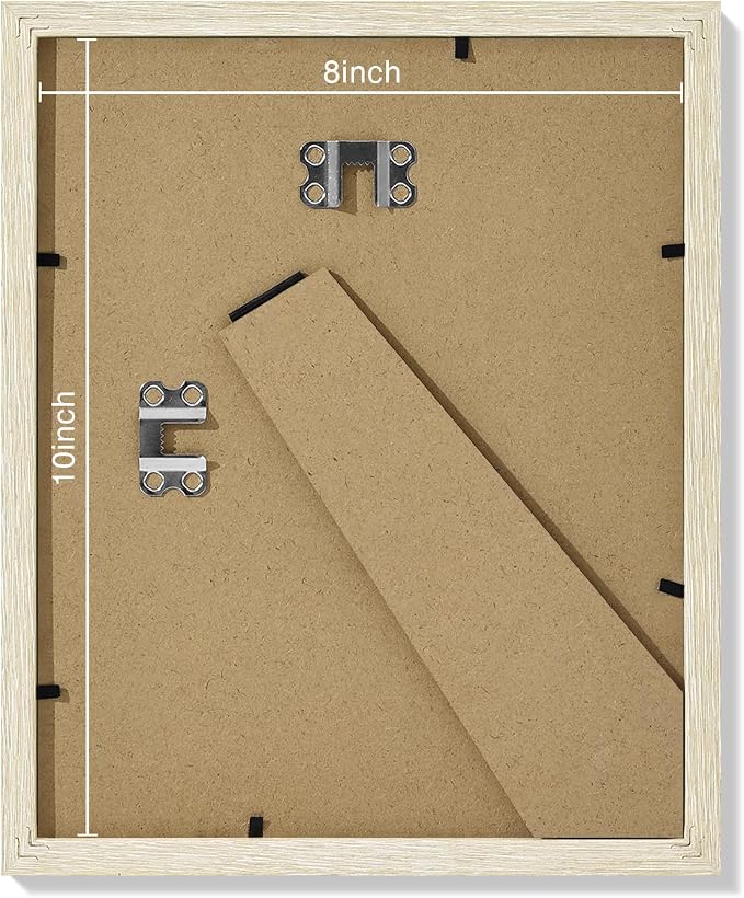 Vittanly 8x10 Picture Frames Set of 9 for Wall Mount or Tabletop, Cornsilk | Display Pictures 5x7 with Mat or 8x10 without Mat, Small Photo Frames, Engineered Wood with Shatter Resistant Plexiglass