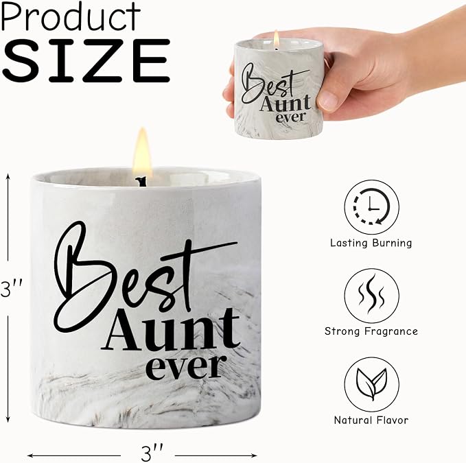 Aunt Gifts - 6 oz Lavender Best Aunt Ever Candle for Birthday, Christmas