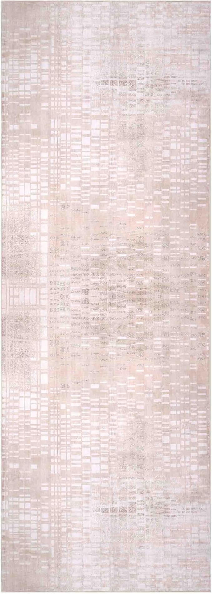 Machine Washable Area Rug, Soft & Durable, Non-Slip, Stain Resistant Rug for Bedroom, Living Room, Dining Room, High Traffic Areas. (Beige, 2.5' X 10')