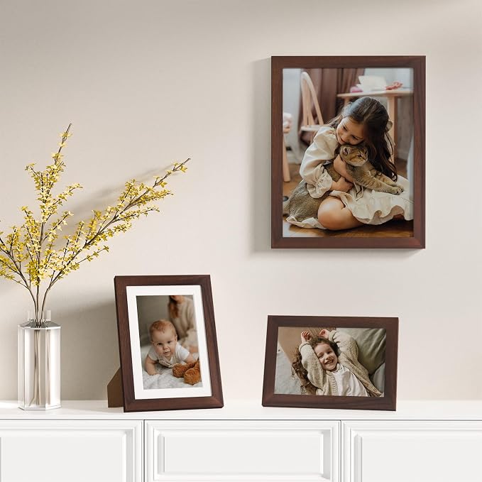 Vittanly 20 Pack Picture Frames Collage Wall Decor, Light Brown | Gallery Wall Frame Set for Wall or Tabletop Display, Multi Sizes Picture Frame Set: 4pcs 8x10, 8pcs 5x7, 8pcs 4x6, MDF Wood