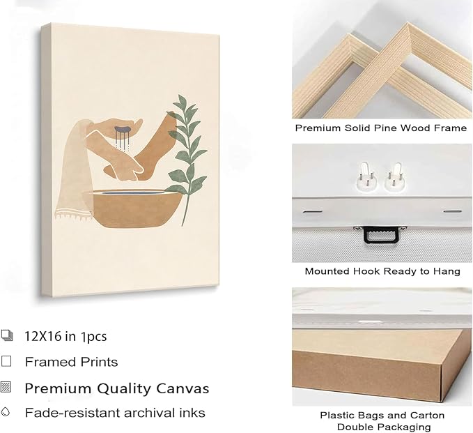 Christian Jesus Canvas Wall Art for Bedroom Living Room Bathroom Home Decor | Boho Religious Bible Story Jesus Washed The Feet Of His Disciples Picture Wall Decor Poster Painting Print