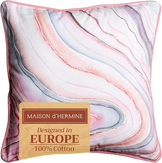 Maison d' Hermine Throw Pillow Covers 100% Cotton (20" x 20" - Pack of 1)