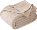 KAWAHOME Summer Sweatshirt Throw Blanket for Bed Lightweight Soft Thin | Breathable Jersey Blankets for Hot Sleepers in Air-Conditioned Room, Home Decor Holiday Gift, 50 X 60 Inches, Heather Camel