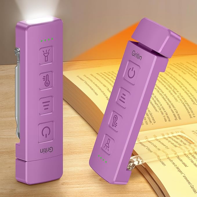 Gritin 2026 Gen 2 Rechargeable Book Light,2-in-1 Reading Light & Flashlight