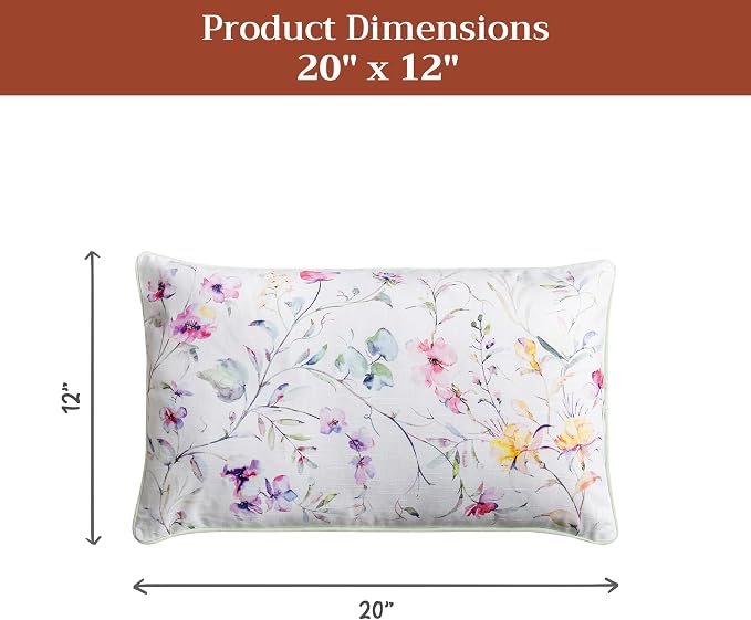 Maison d' Hermine Throw Pillow Covers 100% Cotton (12" x 20" - Pack of 1)