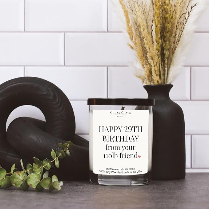 30th, 40th, 50th, 60th Birthday Gifts for Women - Best Ideas, Buttercream Vanilla Scented, 100% Soy Candle for Women, Friends, Wife, Sister, Mom, Grandma, Handmade Aromatherapy Candles Decoration