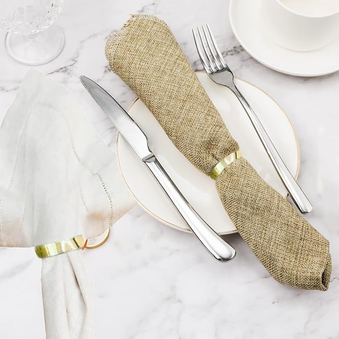 Gold Napkin Rings - 80 Pcs Stainless Steel Napkin Rings | Metal Napkin Ring for Table Settings Wedding Christmas Party Dinner Table