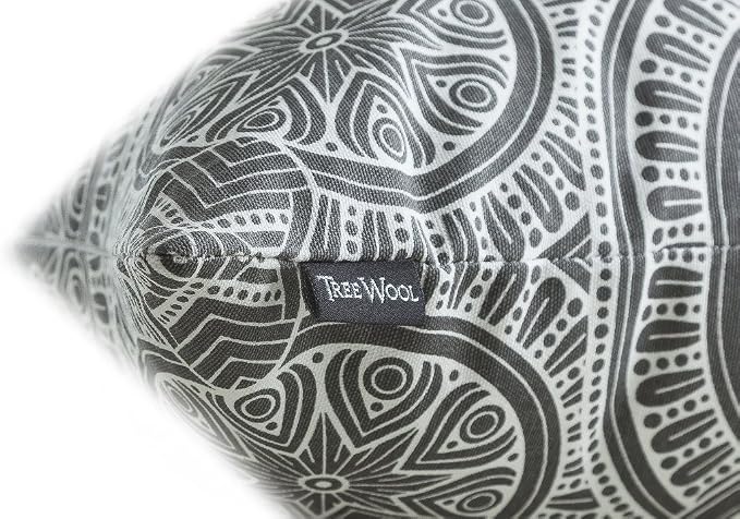 TreeWool Mandala Accent Throw Pillow Covers 18x18 Set of 2 (Graphite Gray) | Decorative Throw Pillowcases for Sofa & Couch; 100% Cotton Accent Covers Ideal for Spring & Summer Stylish Home Decor