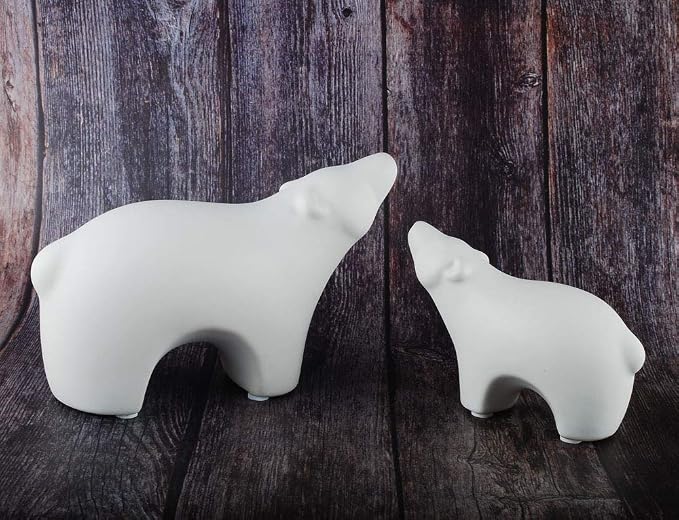 NWFashion Ceramic Animal Figurines Home Decoration Furniture Desktop Display (White Bear)