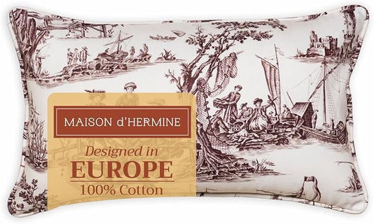 Maison d' Hermine Throw Pillow Covers 100% Cotton (12" x 20" - Pack of 1)