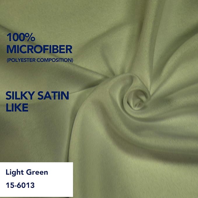 PureFit Wrap Around Ruffled Bed Skirt, Light Green, Queen/King - 22" Drop | Wrinkle Free Bedskirt Dust Ruffles, Easy to Put On Frame Cover with Adjustable Elastic Belt