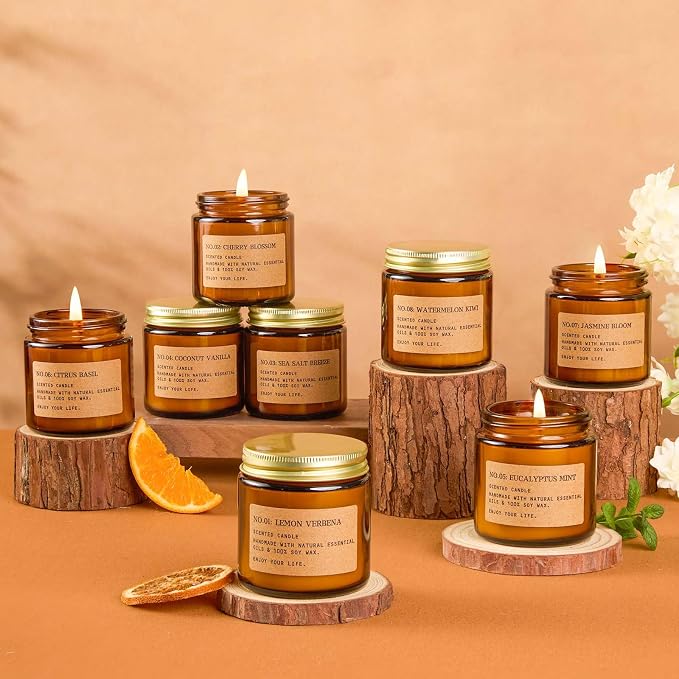 8 Pack Scented Candles for Home,Long Lasting Soy Wax Candle Gift Set | Aromatherapy Candle Gifts for Womens Birthday Anniversary Present