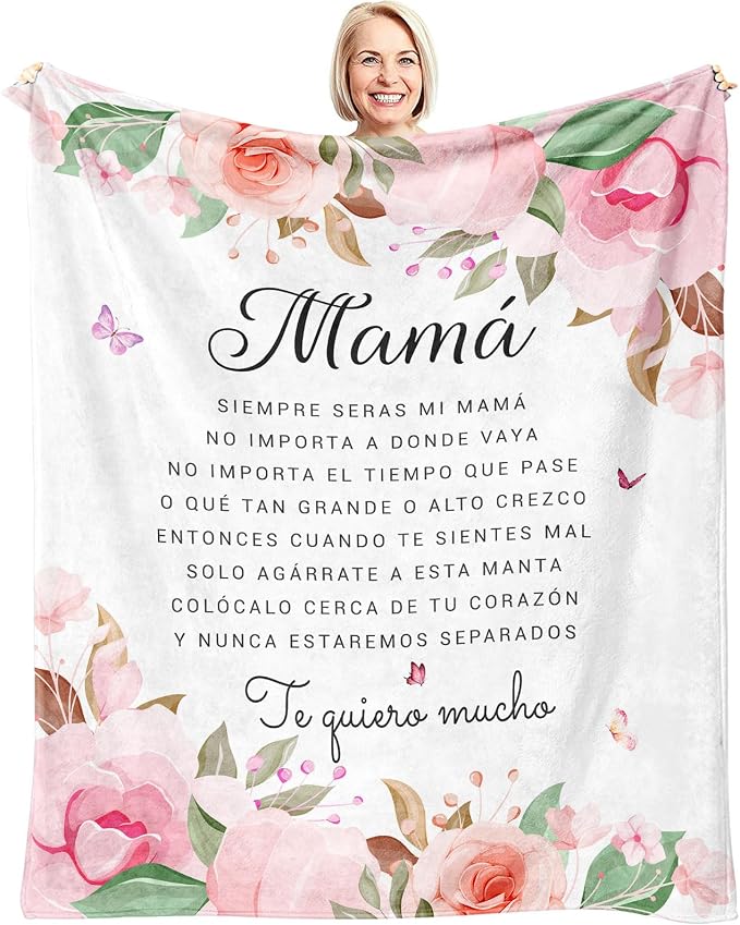 Regalos para Mamá, Regalos para Mama En Español, Regalos para Mamá De Cumpleaños, Mom Gifts from Daughter Son, Birthday Gifts for Mom in Spanish, Mama Gifts Throw Blanket 60" x 50"