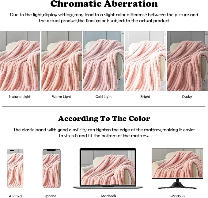 NEWCOSPLAY Faux Fur Fluffy Bubble Throw Blanket for Couch, Pink, 50"x60" | Soft Thick Warm Bubble Blanket for Couch Sofa Bed 550GSM, Plush Cozy Luxury Decorative Throw, Gift for Women Men