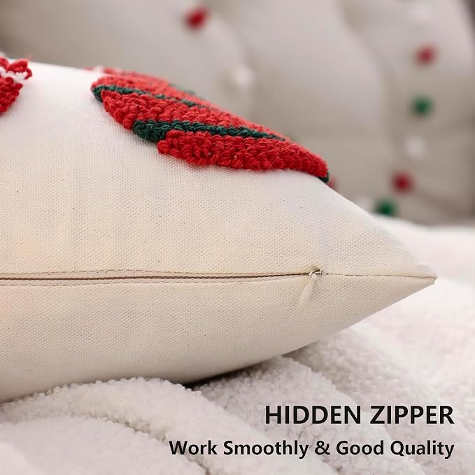 Christmas Decorative Throw Pillow Covers 18x18 Set of 2 Xmas Bells