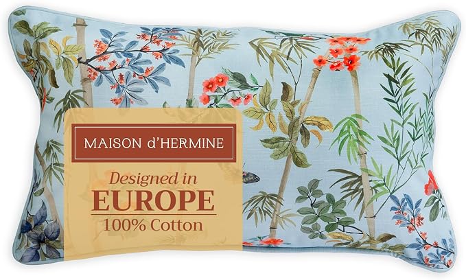 Maison d' Hermine Throw Pillow Covers 100% Cotton (12" x 20" - Pack of 1)