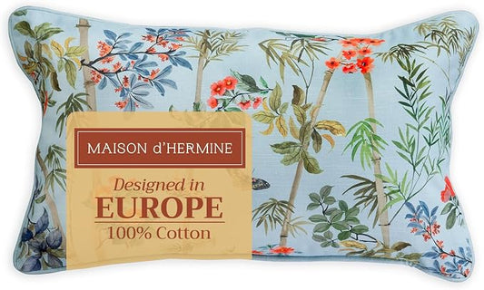 Maison d' Hermine Throw Pillow Covers 100% Cotton (12" x 20" - Pack of 1)