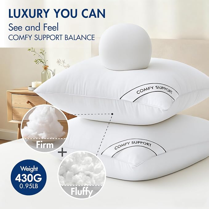 MIULEE 16x16 Pillows Inserts Pack of 2, Down Alternative Virgin Filling | Decorative Pillow Insert, Comfy Support Throw Pillows for Sofa Couch Bed