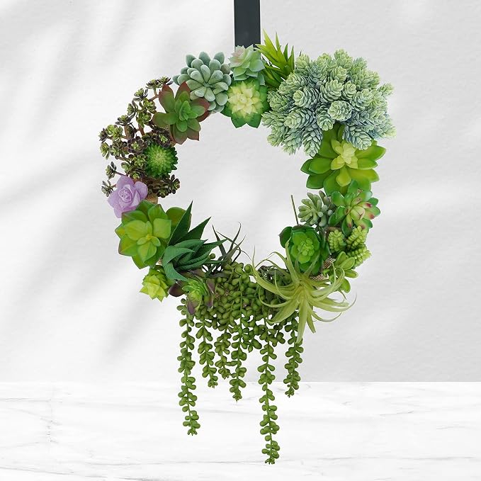 Winlyn 22 Pcs Bulk Artificial Succulents Plants Unpotted Small Aloe Hanging String of Pearls Cactus Green Fake Succulents for Succulent Garden Arrangement Centerpiece Wall Indoor Outdoor Home Decor