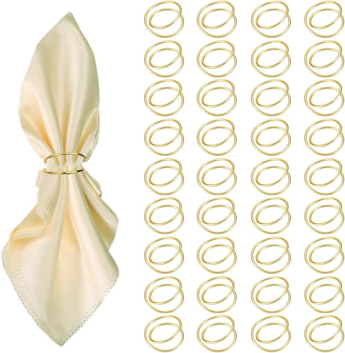 Gold Napkin Rings - 36 PCS Metal Spiral Napkin Rings(Spiral) | Napkin Holders Buckles for Family Dinner, Wedding, Party,Table Decorations
