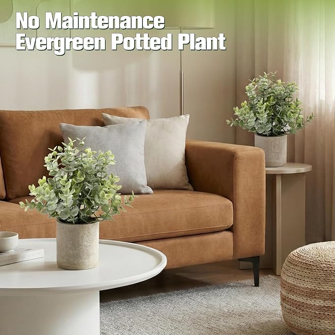 ALAGIRLS 2 Pack 10" Small Fake Plants Small Plants for Bedroom Office Decor