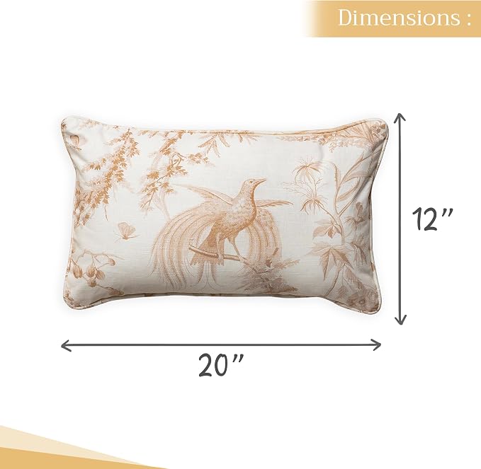 Maison d' Hermine Throw Pillow Covers 100% Cotton (12" x 20" - Pack of 1)