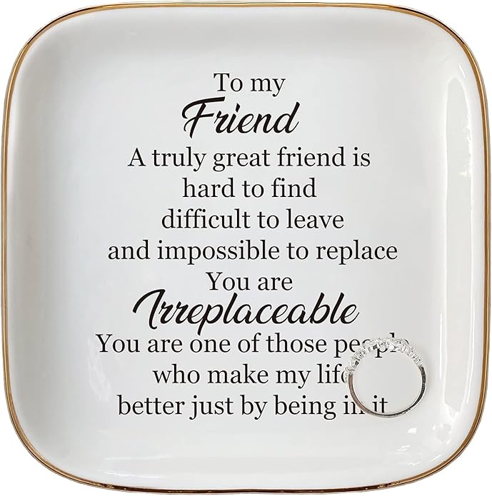 Ring Dish Jewelry Tray for Friend Mom Sister Maid of Honor,Birthday Mother's Day Christmas Gifts