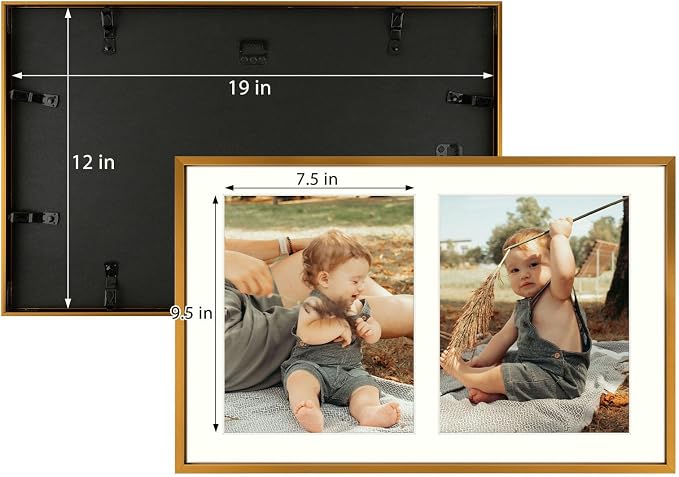 Golden State Art 12x19 Collage Frame w/Mat for 8x10 Photos Bronze 2 Pack