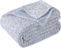 KAWAHOME Summer Sweatshirt Twin Size Blanket for Bed Lightweight Soft Thin | Breathable Jersey Blankets for Hot Sleepers in Air-Conditioned Room, Home Decor Holiday Gift, 66 X 90 Inches, Heather Blue