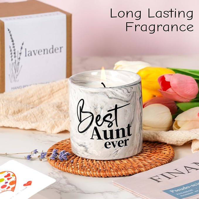Aunt Gifts - 6 oz Lavender Best Aunt Ever Candle for Birthday, Christmas
