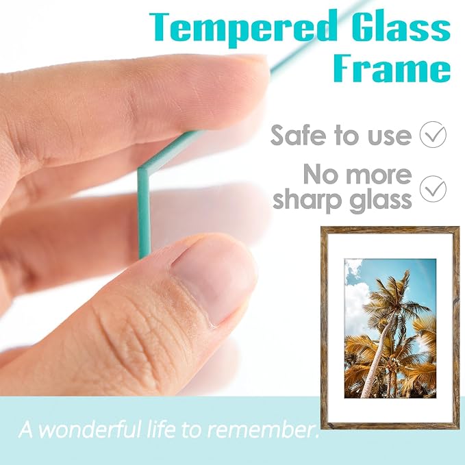 6 Pack 16x24 Rustic Brown Picture Frame with Real Glass Mat for 12x18