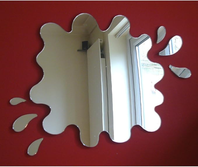 12cm x 11cm (Main Mirror Size at Longest Points) & 6 Additional Splashes (Wall Space 15cm x 15cm)