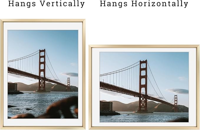 Frametory 12x16 Gold Aluminum Metal Picture Frame Mat for 11x14 Glass