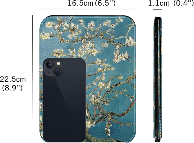 Portable Mirror, Folding Travel Makeup Mirror Adjustable Stand for Desk Compact Personal Hand Mirror for Makeup, Almond Blossom Van Gogh Art Artistic Gifts for Mum Girl Teenager
