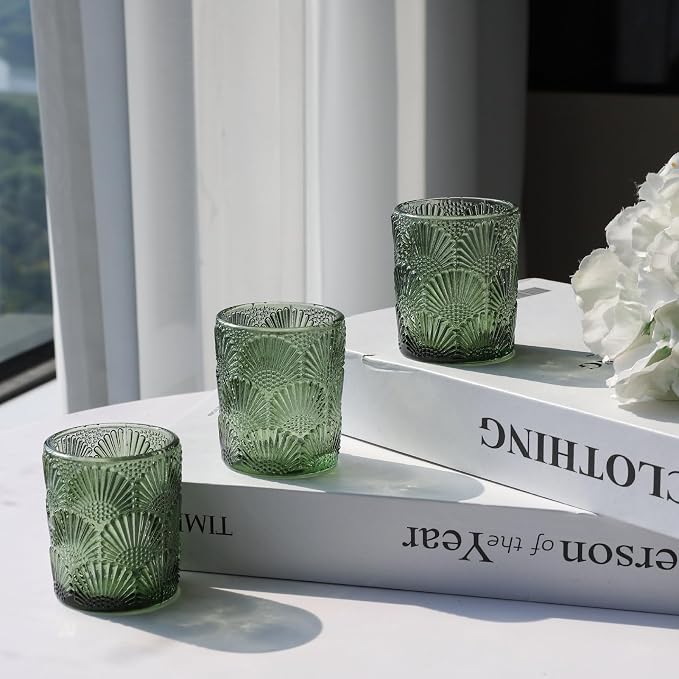 Woho 24pcs Green Votive Candle Holder, Tealight Candle Holder for Christmas