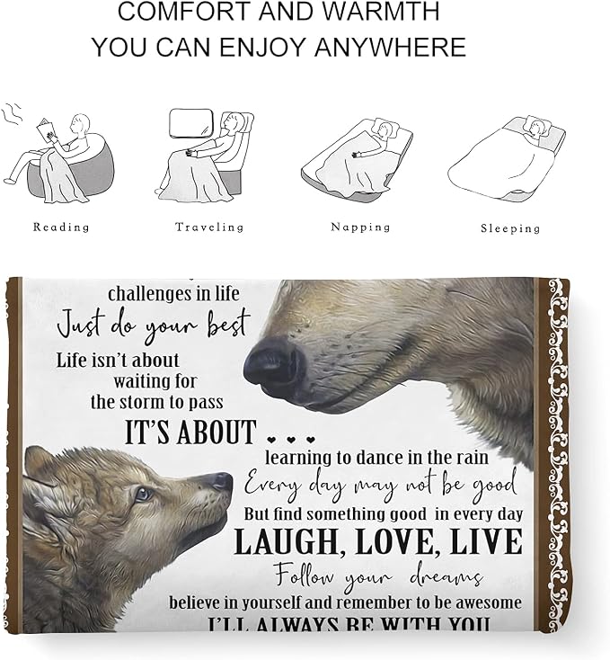 Gifts for Son, Son Gifts from Mom, Son Birthday Fathers Day Graduation, Soft Throw Blanket 60"x50"