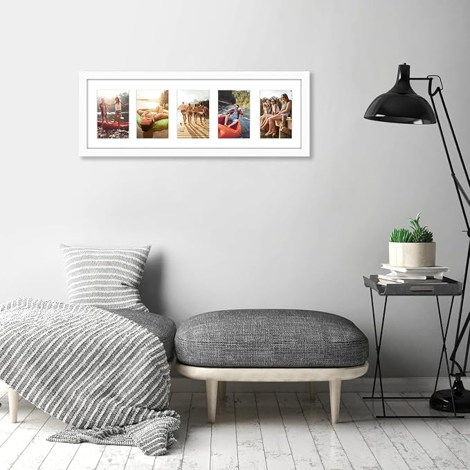 Americanflat 4x6 Collage Picture Frame - Fits 5 - Engineered Wood - White