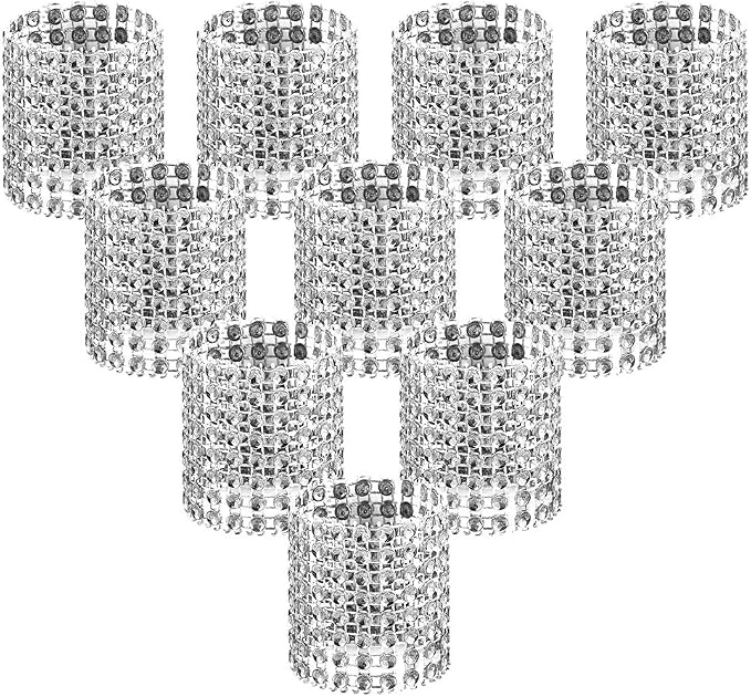 Accmor 100pcs Napkin Rings, Silver Napkin Rings Buckles | Napkin Rings for Table Decorations, Wedding, Dinner, Party, DIY Decoration