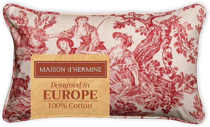 Maison d' Hermine Throw Pillow Covers 100% Cotton (12" x 20" - Pack of 1)