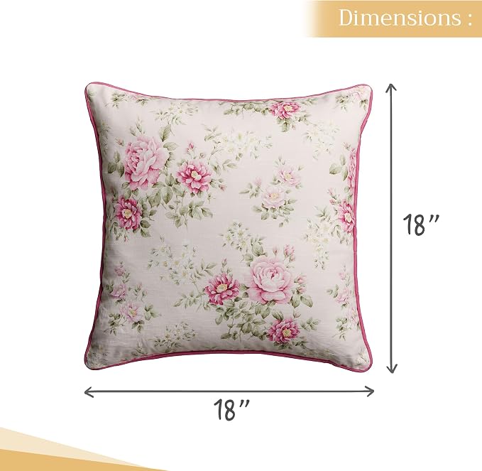 Maison d' Hermine Throw Pillow Covers 100% Cotton (18" x 18" - Pack of 1)
