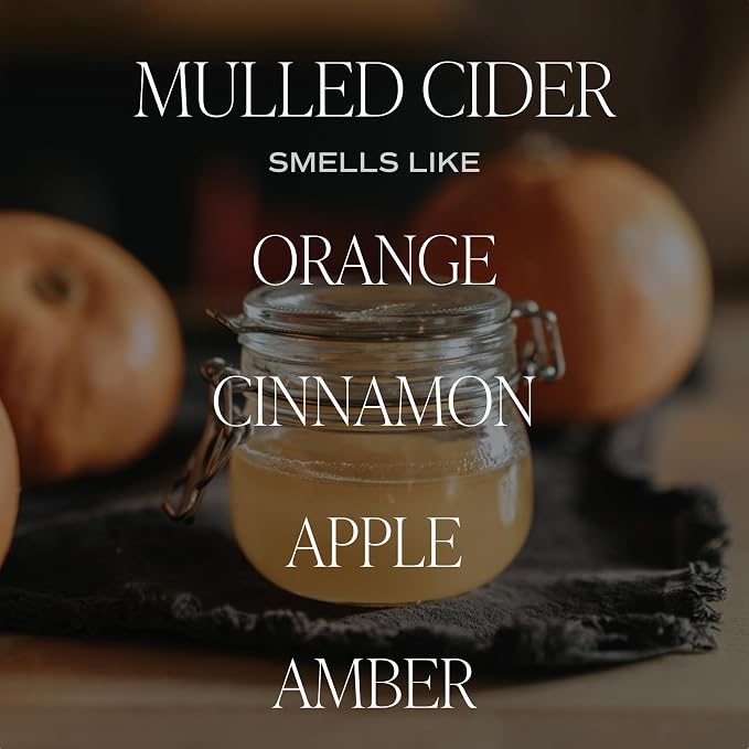Sweet Water Decor Mulled Cider Candle, 9oz Amber Glass Jar, Fall Winter