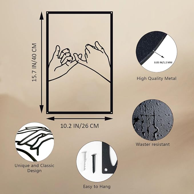 Minimalist Lines Female Body Hand Shape Metal Wall Art Decor,Modern Abstract Line Home Wall Sculptures, Accent Women Hanging Wall Sign for Bedroom Living Room Kitchen Decor | Modern Abstract Line Home Wall Sculptures, Accent Women Hanging Wall Sign for...