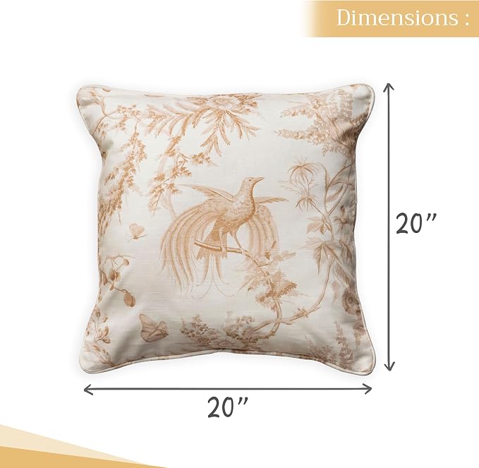 Maison d' Hermine Throw Pillow Covers 100% Cotton (20" x 20" - Pack of 1)