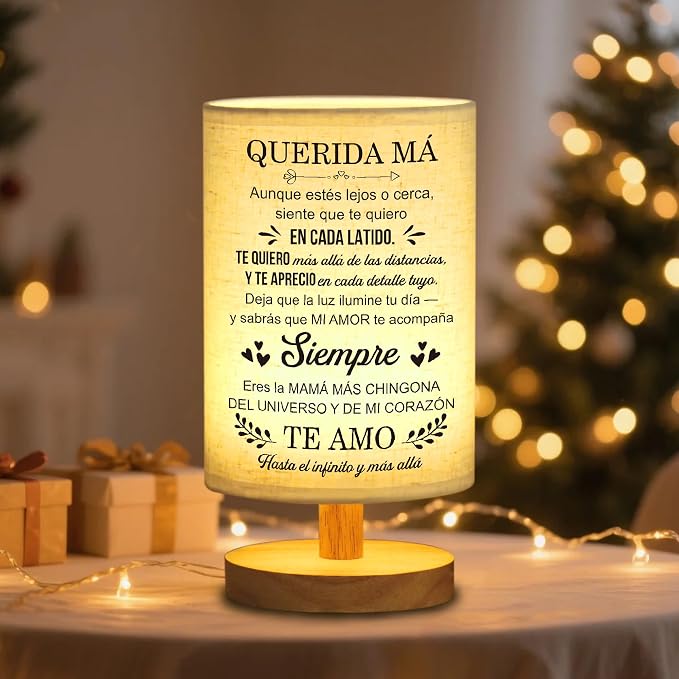 WSYEAR Mom Gifts in Spanish, Regalos para Mujer Table Lamp, Mom Birthday Gifts, Mother Gifts in Spanish from Daughter Son, Regalos De Navidad para Mujer